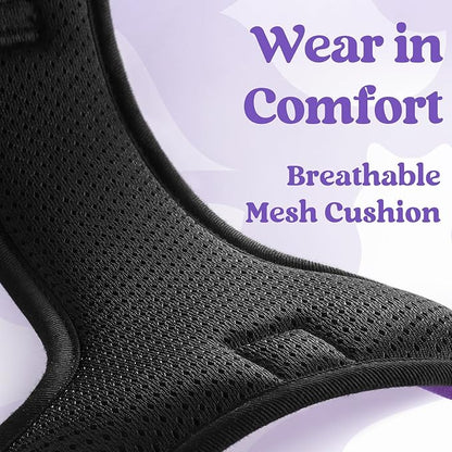 rabbitgoo Dog Harness Medium Sized, No Pull Pet Harness with 3 Buckles, Adjustable Soft Padded Pooch Vest with Instant Control Handle, Easy Walking Reflective Pet Vest for Medium Dogs, Purple, M - PAWPICO