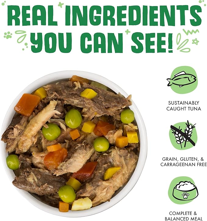 Weruva Classic Dog Food, Cirque de la Mer with Tuna & Veggies in Gravy, 14oz Can (Pack of 12) - PAWPICO