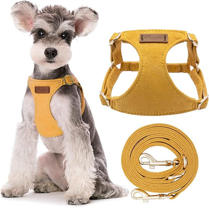 Puppytie No Pull Dog Harness with Multifunction Dog Leash,Soft Adjustable No Choke Escape Proof Pet Harness Vest for Medium Dogs or Large Dogs,Yellow,M Puppytie