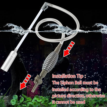 Ponpon Aquarium Siphon Vacuum Cleaner for Gravel and Sand, Fish Tank Vacuum Gravel Cleaner, Manually Fish Tank Water Changer Ponpon