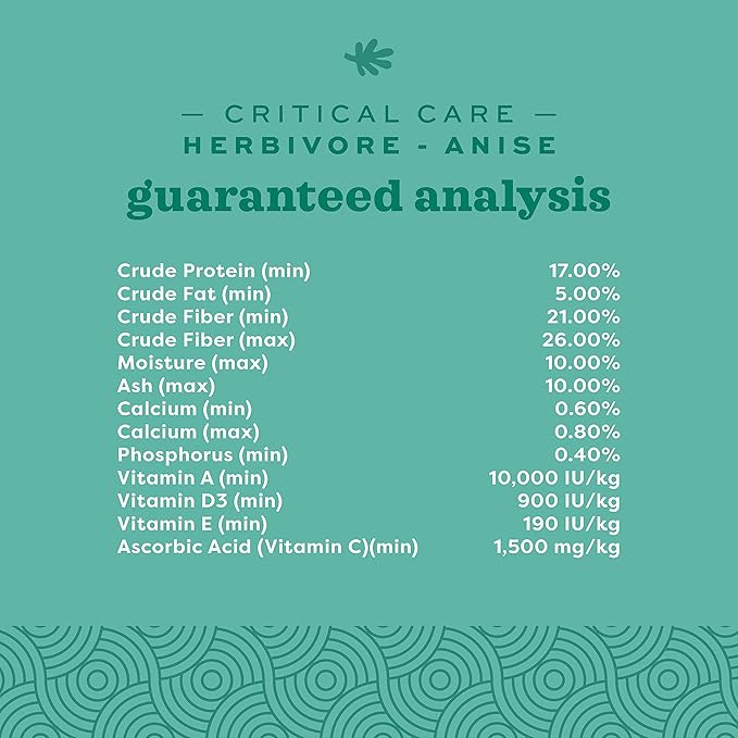 Oxbow Animal Health Critical Care, Herbivore, Anise Flavor, 141 Gram Bag (70100), Multi-colored, 4.97 Ounce (Pack of 1) OxbowAnimalHealth