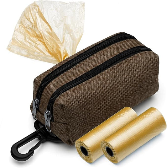 Premium Dog Poop Bag Holder for Leash - Convenient Dog Poop Bag Dispenser with Durable Design - Stylish Accessory for Easy Cleanup - Ideal for Dogs, Puppies, and Outdoor Walks - Coffee - PAWPICO