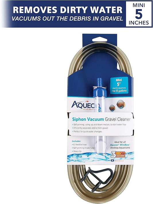Aqueon Aquarium Siphon Vacuum Gravel Cleaner Mini - 5 Inches Aqueon