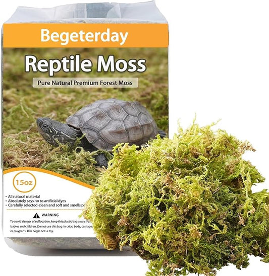 15oz Pure Natural Reptile Moss for Humidity, Great for Snakes, Turtle and Other Reptiles, Good for Terrariums for Reptiles & Amphibians Begeterday