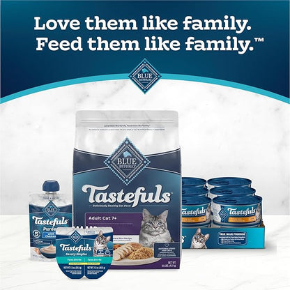 Blue Buffalo Tastefuls Adult 7+ Natural Dry Cat Food, Chicken & Brown Rice 10lb Bag - PAWPICO