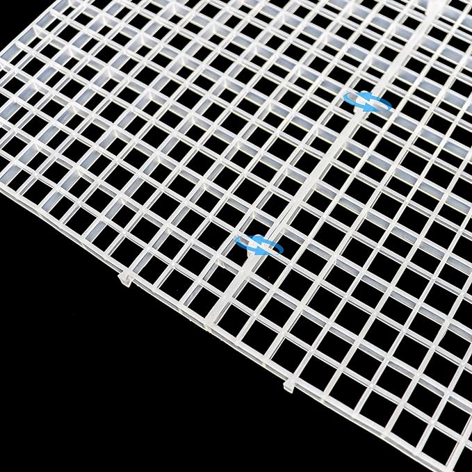 ALEGI Aquarium Fish Tank Divider Plastic Egg Crate Aquarium Filter Bottom Tray Plastic Grid (L 6pcs) ALEGIAquarium
