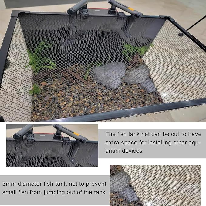 Magnetic Aquarium Cover lid Fish Tank lid Anti-Jumping net Cover mesh Terrarium lid Aquarium Hood (Big Size DIY Cover lid) NestBasics