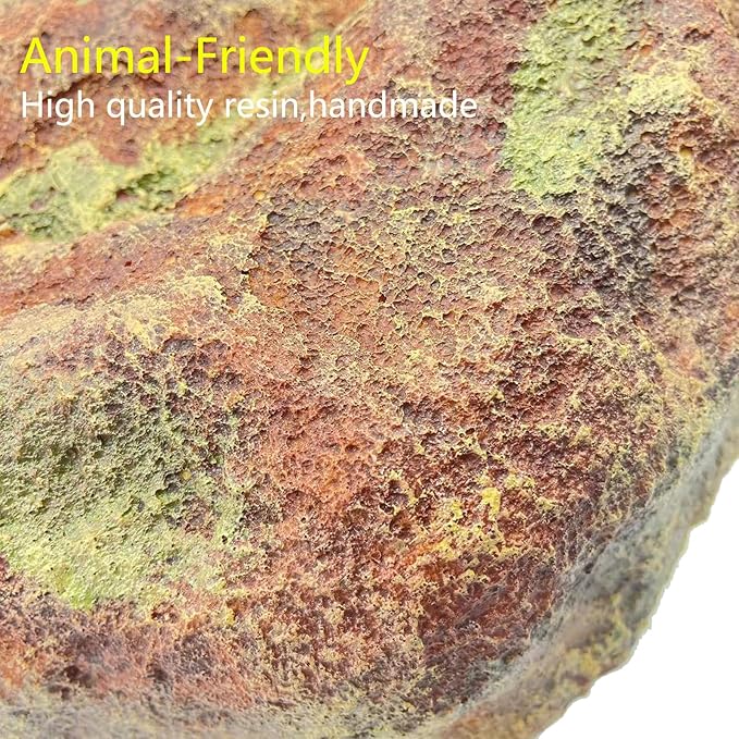 Extra Large Reptile Hide Resin Snake Hides for Ball Pythons Reptile Hides and Caves Simulation Rock Reptile Hideout for Habitat Lizard Leopard Gecko Bearded Dragon ZXUAQNOE