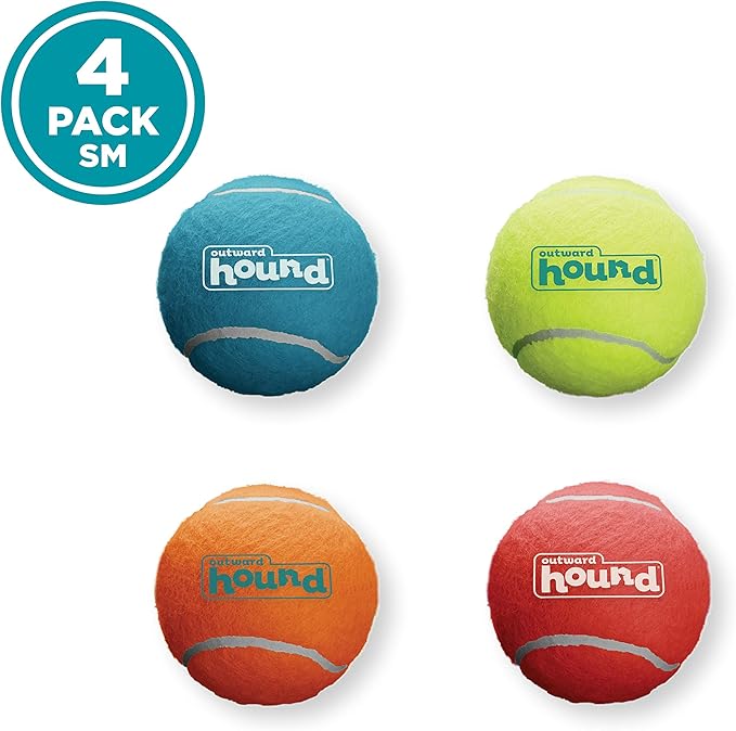 Outward Hound Squeaker Ballz Fetch Dog Toy, Small- 4 Pack - PAWPICO