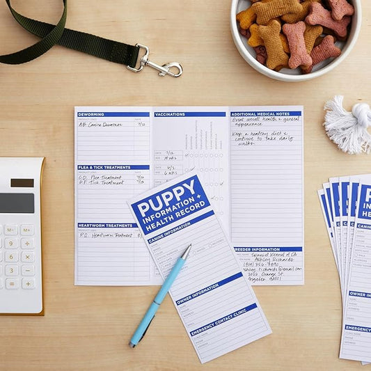 Okuna Outpost 60 Pack Puppy Vaccination Record Cards, Canine Health Record Books for Dogs (Tri-Fold Design, 8.5x11 Inch) Okuna+Outpost