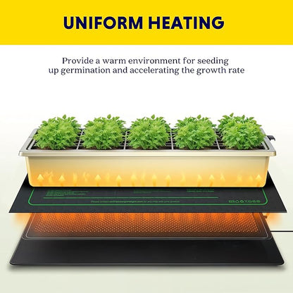 iPower Waterproof Seedling Heat Mat 10" x 20", ETL Certified Durable Germination Heating Pad, for Seed Starting Propagation iPower