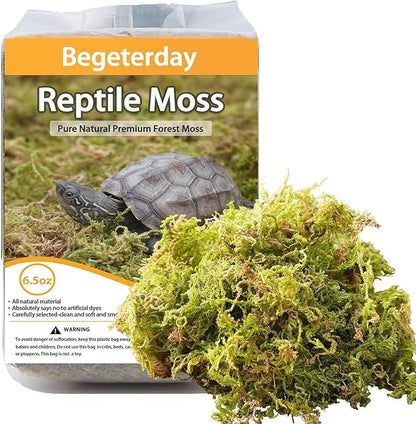6.5oz Pure Natural Reptile Moss for Humidity, Great for Snakes, Turtle and Other Reptiles, Good for Terrariums for Reptiles & Amphibians Begeterday