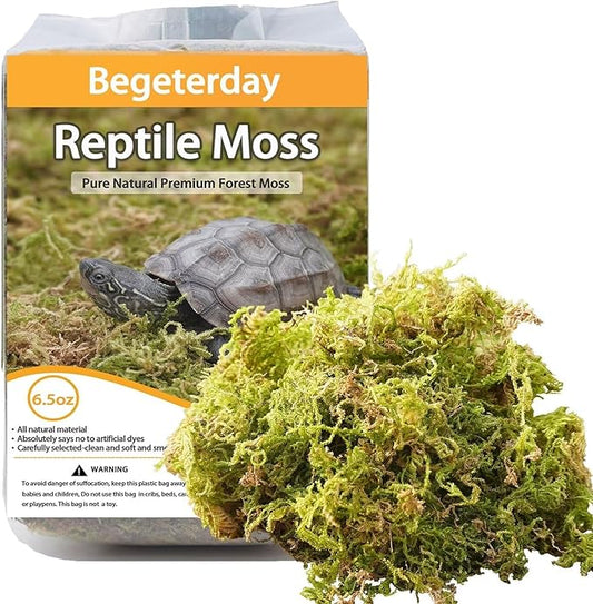 6.5oz Pure Natural Reptile Moss for Humidity, Great for Snakes, Turtle and Other Reptiles, Good for Terrariums for Reptiles & Amphibians Begeterday