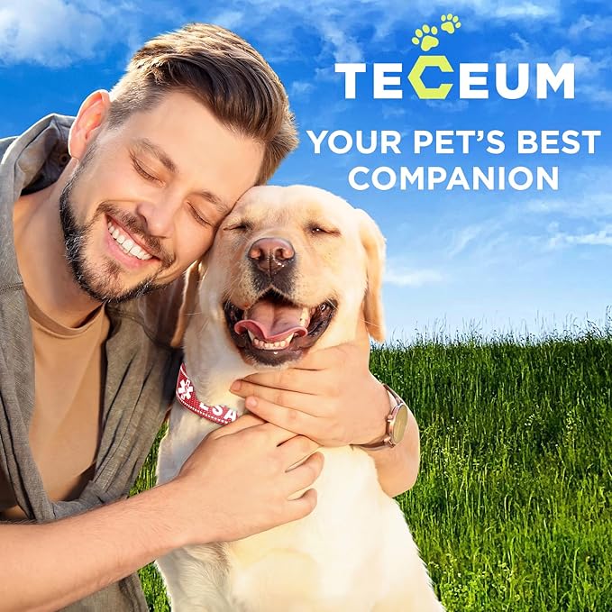 TECEUM Reflective Pet Collar – Red - ESA – M – Basic Nylon Dog Collar – Quick Release Buckle – Fits Small, Medium and Large Dogs, Puppies, Cats – ESA & Service Dog Options TECEUM
