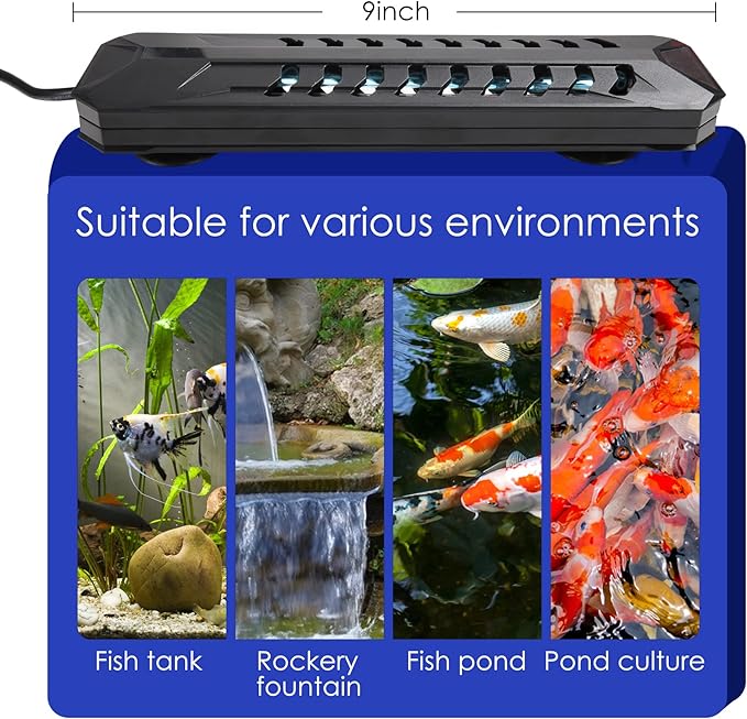 TAISHAN Aquarium Clean Light，15 W Submersible Light with Timer,Double Tube Aquarium Water Clean Green Clear Waterproof Clean Lamp for Pond,Swimming Pool,Indoor TAISHAN