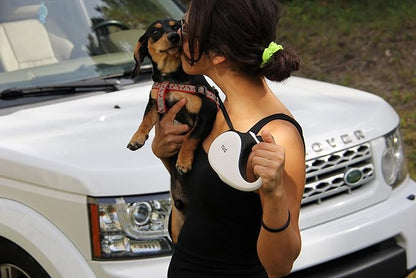 TUG 360° Tangle-Free Retractable Dog Leash with Anti-Slip Handle | 16 ft Strong Nylon Tape | One-Handed Brake, Pause, Lock (Small, White) TUG