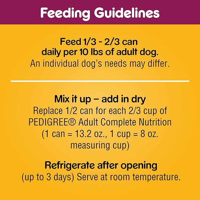 PEDIGREE CHOPPED GROUND DINNER Adult Canned Soft Wet Dog Food, Filet Mignon Flavor, 13.2 oz. Cans (Pack of 12) - PAWPICO