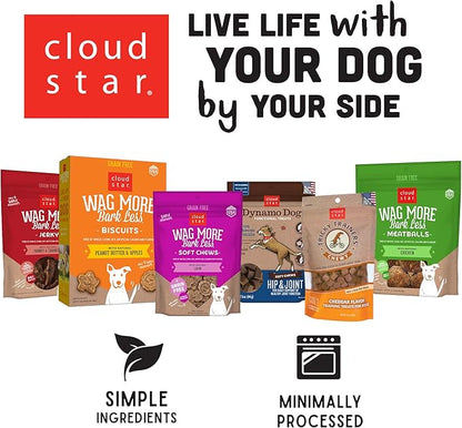 Cloud Star Wag More Bark Less Crunchy Grain Free Dog Treats, Cheddar Cheese, 14 oz. Box - PAWPICO