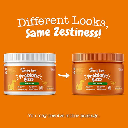 Zesty Paws Probiotics for Dogs - Digestive Enzymes for Gut Flora, Digestive Health, Diarrhea & Bowel Support - Clinically Studied DE111 - Dog Supplement Soft Chew for Pet Immune System - 50 Count ZestyPaws