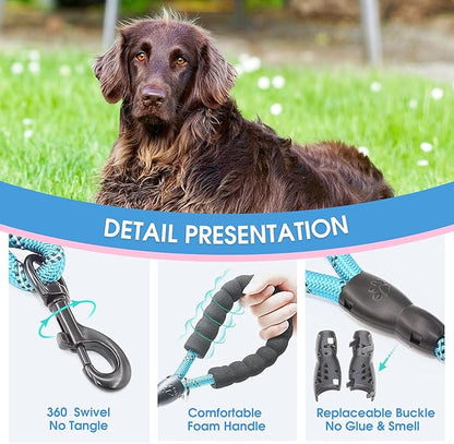 BAAPET 2/4/5/6 FT Dog Leash with Comfortable Padded Handle and Highly Reflective Threads for Small Medium and Large Dogs (2FT-1/2'', Blue) BAAPET