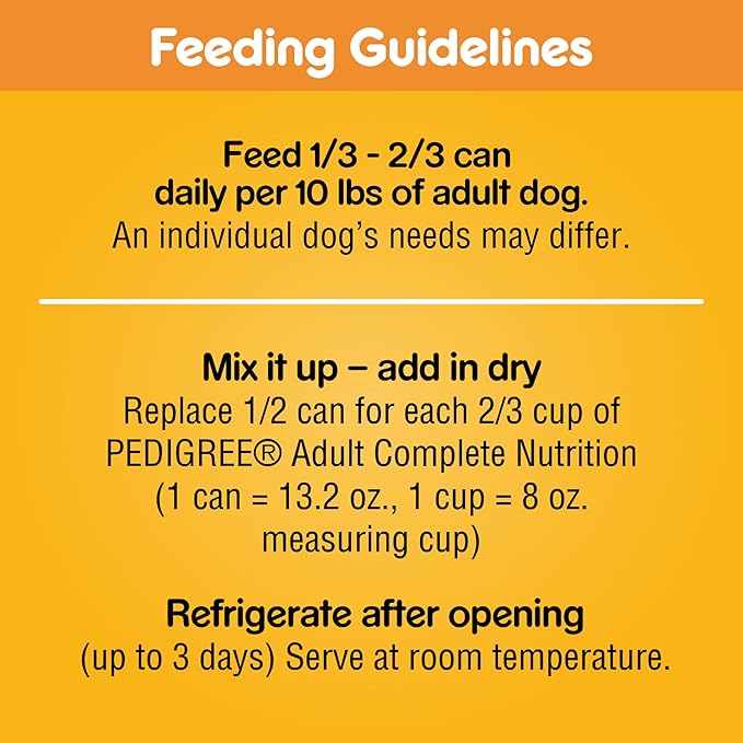 PEDIGREE CHOPPED GROUND DINNER Adult Canned Soft Wet Dog Food, Filet Mignon & Bacon Flavor, 13.2 oz. Cans (Pack of 12) - PAWPICO