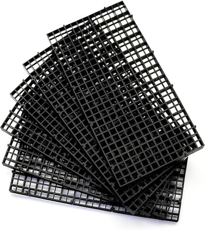 ALEGI Aquarium Fish Tank Divider Plastic Egg Crate Aquarium Filter Bottom Tray Plastic Grid (S 6pcs Black) ALEGIAquarium
