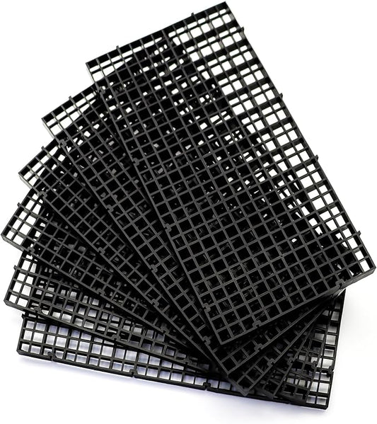 ALEGI Aquarium Fish Tank Divider Plastic Egg Crate Aquarium Filter Bottom Tray Plastic Grid (S 6pcs Black) ALEGIAquarium