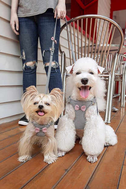 Puppytie No Pull xs Dog Harness with Multifunction Dog Leash,Soft Adjustable No Choke Escape Proof Pet Harness Vest,Knitted Black-White,xs Puppytie