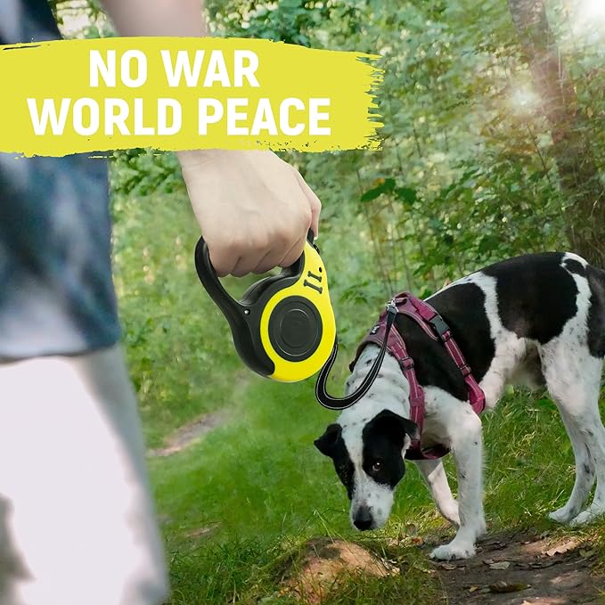 Retractable Dog Leash Automatic Telescopic Tractor Dog Tape, Pet Tape 10/16 FT Durable and Convenient, with Non-Slip Handle, Suitable for Small and Medium-Sized Dogs Yellow LIEVUIKEN