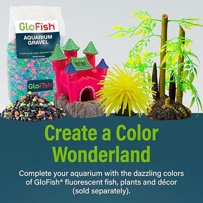 GloFish Aquarium Starter Kit, 6.6 Gallon Fish Tank, Includes Blue & White LED Lights, Tetra Whisper Bio-Bag Filter & Thermometer GloFish
