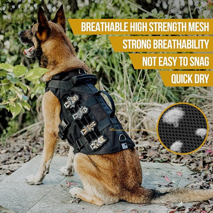 OneTigris No Pull Dog Harness for Small Dog, Mesh Design Breathable Military Dog Molle Vests with Handles, Service Dog Vest Harness for Walking Hiking Training OneTigris