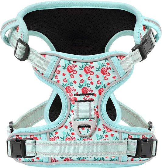 Timos Dog Harness,NO Need Go Over Dogs Head 3 Snap Buckles Pet Harness with 2 Leash Clips,Adjustable Soft Padded No-Pull,Reflective No-ChokeOxford Vest for Small Medium Large Dogs,X-Large(Packof1) Timos