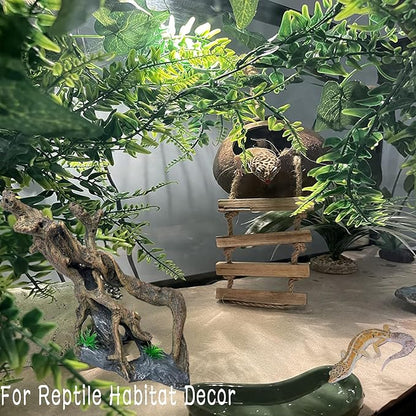 Resin Reptile Driftwood Decoration Bearded Dragon Branch Lizard Climb Habitat Decor Hanging Jungle Vines Reptiles Tank Accessories for Chameleon Snake Gecko Spider Fish Tree Frog MUYG