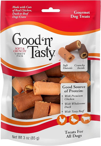 Good ‘N’ Tasty Soft & Crunchy Rolls, Gourmet Treats for All Dogs, Made with Real Chicken - PAWPICO