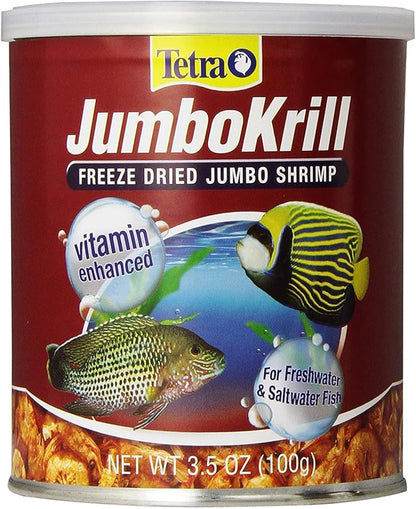 Tetra JumboKrill Freeze-Dried Jumbo Shrimp 3.5 Ounces, Natural Shrimp Treat For aquarium Fish, red (16198) : Pet Food : Pet Supplies Tetra