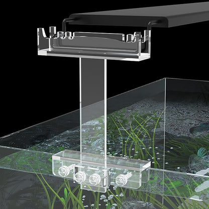 Adjustable Aquarium Light Riser for Rimmed Tanks, Aquarium Light Stand, Clear Acrylic Aquarium LED Light Holder Bracket for Small Rims Fish Tank Thickness Within 0.78 Inches-2 PCS WooFog
