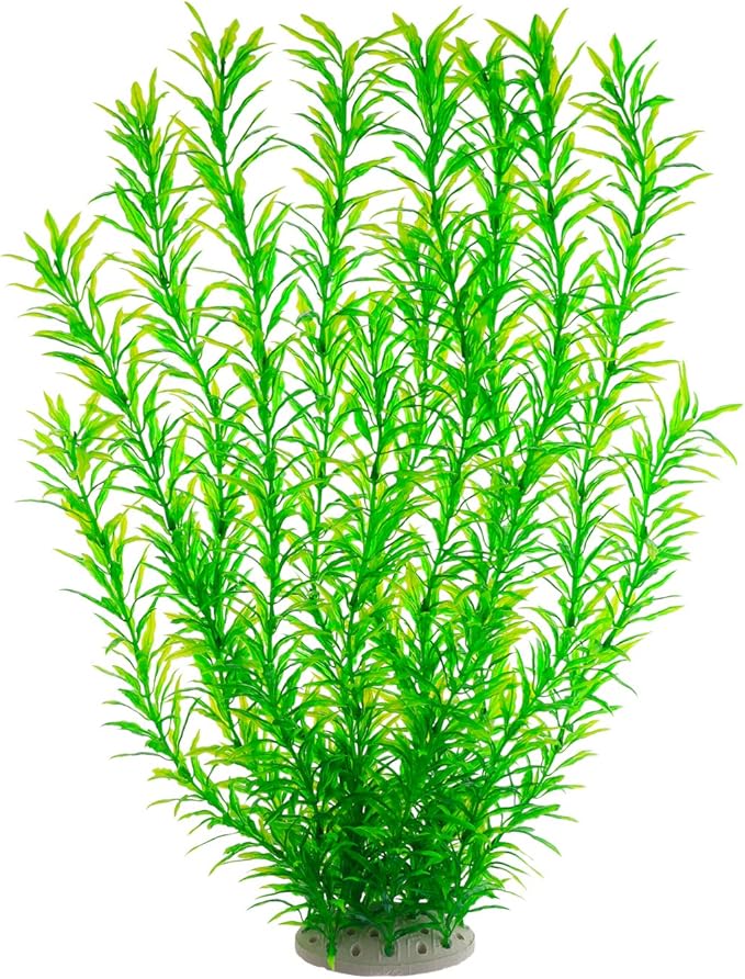 Aquarium Plastic Plants Large, Artificial Plastic Long Fish Tank Plants Decoration Ornaments Safe for All Fish 21 Inches Tall (J07 Green) JIH
