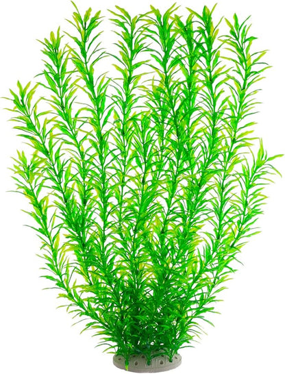 Aquarium Plastic Plants Large, Artificial Plastic Long Fish Tank Plants Decoration Ornaments Safe for All Fish 21 Inches Tall (J07 Green) JIH