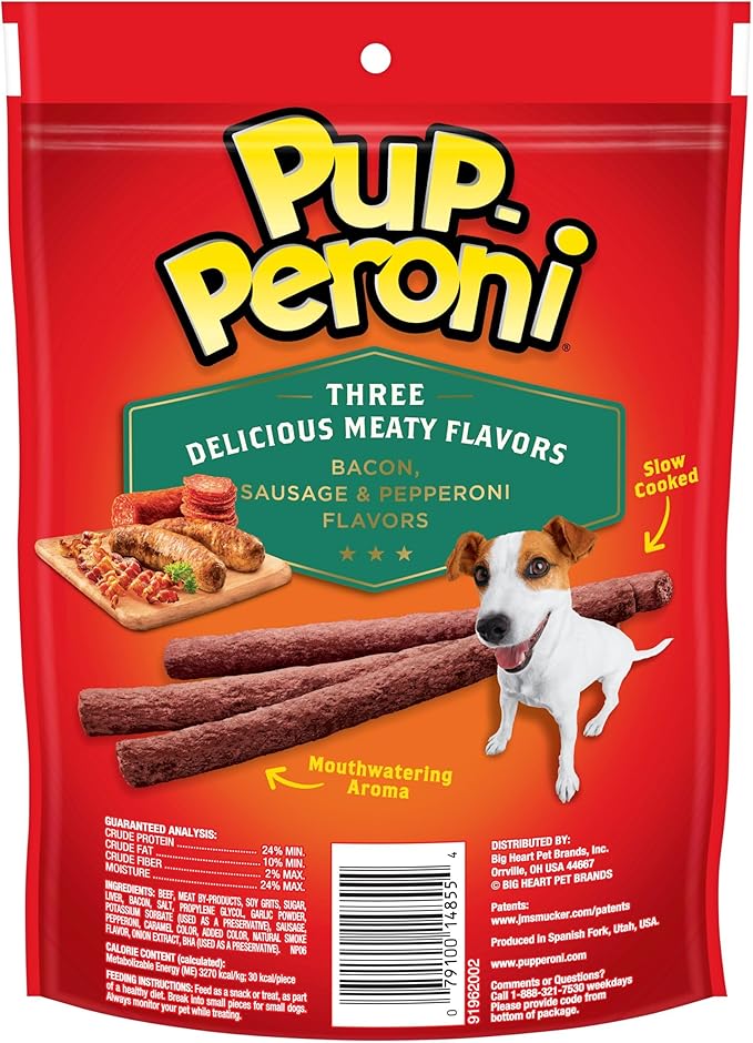 Pup-Peroni Dog Treats, Triple Meat Lovers Flavor, 5.6 Ounce (Pack of 8), Bacon, Sausage and Pepperoni - PAWPICO