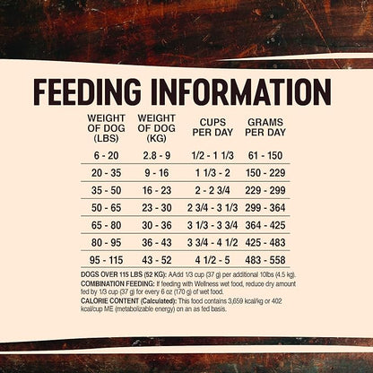 Wellness Core Natural Grain Free Dry Dog Food, Lamb, 4-Pound Bag (Pack of 2) - PAWPICO