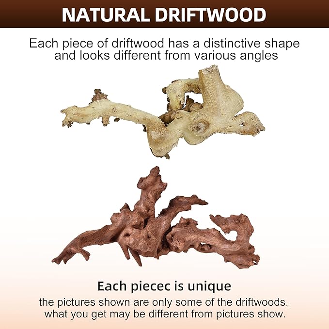 majoywoo Natural Large Coral Driftwood for Aquarium Decor Reptile Decor, Assorted Driftwood Branch 9-14" 2 Pcs, Fish Tank Decoration… Majoywoo