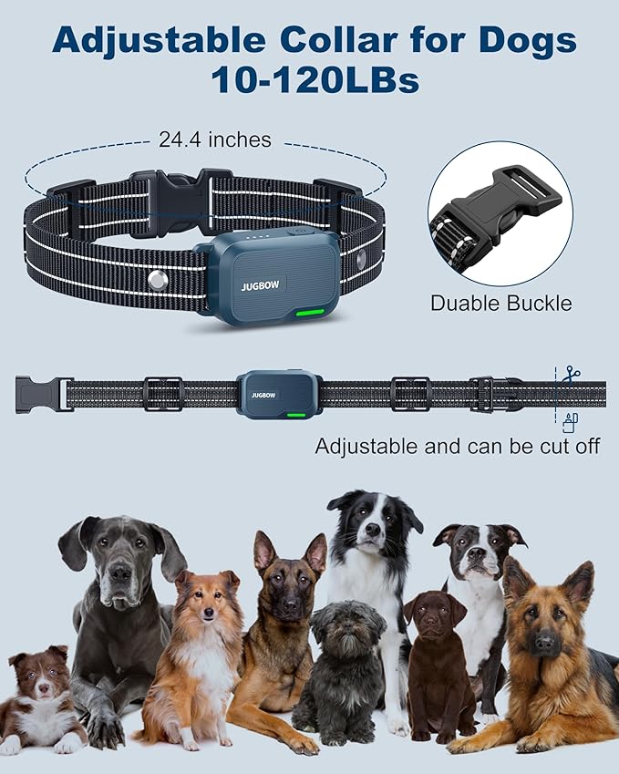 Jugbow Dog Shock Collar - 3300FT Dog Training Collar with Remote IPX7 Waterproof Electric Collar with 4 Training Modes, Security Lock, Rechargeable e-Collar for All Breeds, Sizes Cyan Blue FollowJugbowtoGetSurprise