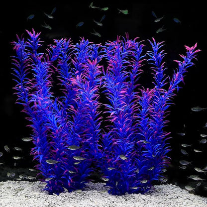 JIHAQUA Aquarium Decor Plastic Plants Extra Large 21 Inches Artificial Fish Tank Plants Tall Fish Tank Decorations (Purple 2pcs) JIHAQUA
