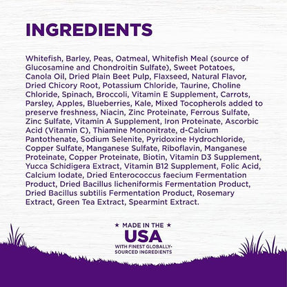 Wellness Complete Health Dry Dog Food with Grains, Natural Ingredients, Made in USA with Real Meat, All Breeds, For Adult Dogs (Whitefish & Sweet Potato, 5-Pound Bag) - PAWPICO