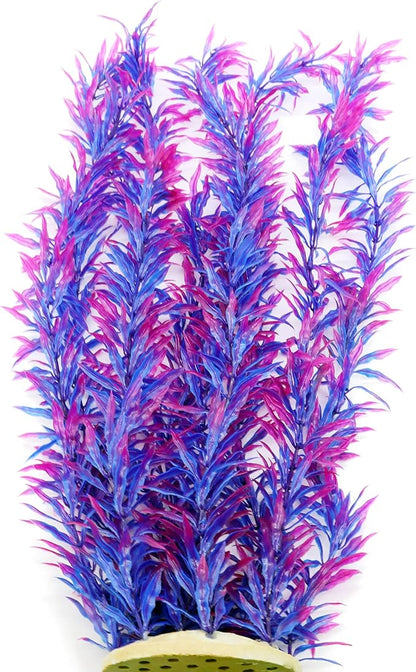 ALEGI Aquarium Fish Tank Decoration,Large Artificial Plants for Fish Tank 21 inches Tall,Safe for All Fish, Purple ALEGIAquarium