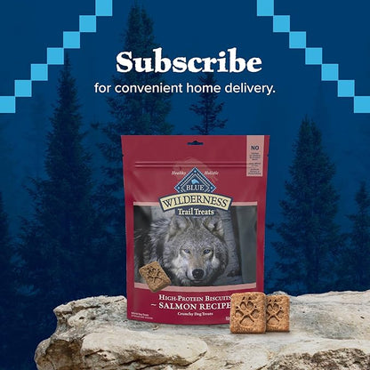Blue Buffalo Wilderness Trail Treats Crunchy Dog Biscuits, Grain-Free and High-Protein Dog Treats Made with Natural Ingredients, Salmon Recipe 24-oz Bag - PAWPICO