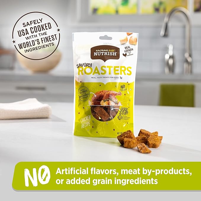 Rachael Ray Nutrish Savory Roasters Real Meat Dog Treats, Roasted Chicken Recipe, 5 Ounces (Pack of 5), Grain Free - PAWPICO
