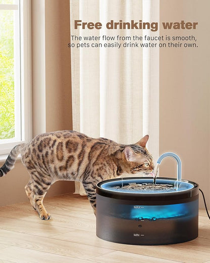 Cat Water Fountain:with 6 Carbon Filters + 3 Sponge Filters - BEMOONY 108oz/3.2L Pet Water Fountain - Water Fountains for Cats Indoor Quiet Water Pump - Faucet Cat Fountain Suitable for Cats and Dogs - PAWPICO