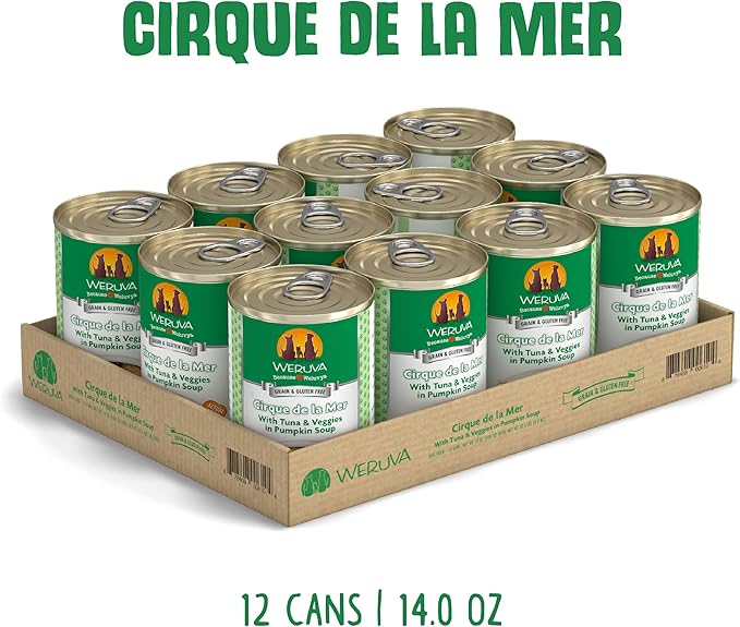 Weruva Classic Dog Food, Cirque de la Mer with Tuna & Veggies in Gravy, 14oz Can (Pack of 12) - PAWPICO