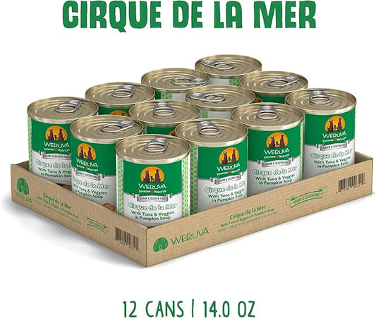 Weruva Classic Dog Food, Cirque de la Mer with Tuna & Veggies in Gravy, 14oz Can (Pack of 12) - PAWPICO